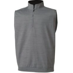 FootJoy Half Zip Pullover Vest -EliteGolf Store footjoy half zip pullover vest heather charcoal hero itempicture