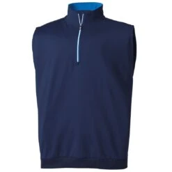 FootJoy Half Zip Pullover Vest -EliteGolf Store footjoy half zip pullover vest navy hero itempicture
