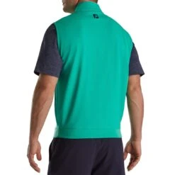 FootJoy Half Zip Pullover Vest -EliteGolf Store footjoy half zip pullover vest sea green back itempicture