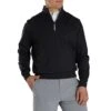 FootJoy Half Zip Pullover -EliteGolf Store footjoy half zip pullvoer black front 2 itempicture