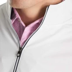 FootJoy Half Zip Pullover 13 FootJoy Half Zip Pullover -EliteGolf Store footjoy half zip pullvoer white detail itempicture