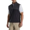 FootJoy Heather Yoke Half Zip Vest -EliteGolf Store footjoy heather yoke half zip vest black front itempicture