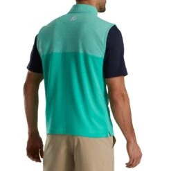 FootJoy Heather Yoke Half Zip Vest -EliteGolf Store footjoy heather yoke half zip vest sea green back itempicture