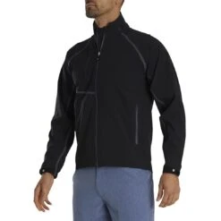 FootJoy HydroTour Rain Jacket -EliteGolf Store footjoy hydrotour rain jacket black charcoal front itempicture