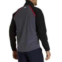 FootJoy HydroTour Rain Jacket -EliteGolf Store footjoy hydrotour rain jacket black charcoal red back itempicture
