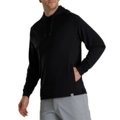 FootJoy Lightweight Hoodie -EliteGolf Store footjoy lightweight hoodie black front itempicture