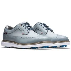 FootJoy Traditions Wing Tip Golf Shoes Grey/Navy/Red -EliteGolf Store footjoy traditions wing tip golf shoes grey navy red pair itempicture