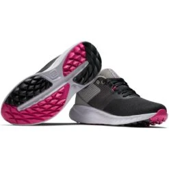 FootJoy Women's Flex Golf Shoes Black/Grey -EliteGolf Store footjoy womens flex golf shoes black grey 95717 combo itempicture