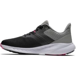 FootJoy Women's Flex Golf Shoes Black/Grey -EliteGolf Store footjoy womens flex golf shoes black grey 95717 spine itempicture