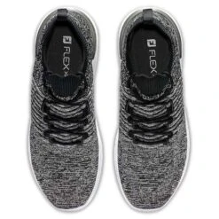 FootJoy Women's Flex XP Golf Shoes Black/Charcoal -EliteGolf Store footjoy womens flex xp golf shoes black charcoal top itempicture