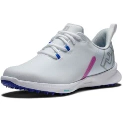 FootJoy Women's Fuel Sport Golf Shoes White/Pink -EliteGolf Store footjoy womens fuel sport golf shoes white pink 90127 toe itempicture