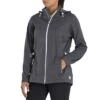 FootJoy Women's HydroKnit Rain Jacket -EliteGolf Store footjoy womens hydroknit rain jacket charcoal front itempicture