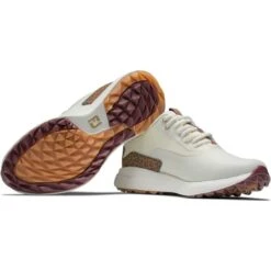 FootJoy Women's Performa Golf Shoes Cream/Leopard Print -EliteGolf Store footjoy womens performa golf shoes cream leopard print 99205 combo itempicture