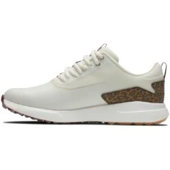 FootJoy Women's Performa Golf Shoes Cream/Leopard Print -EliteGolf Store footjoy womens performa golf shoes cream leopard print 99205 spine itempicture