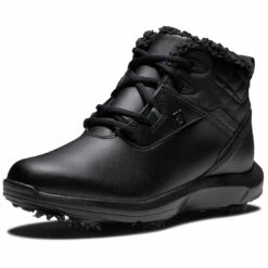 FootJoy Women's Stormwalker Golf Boots Black -EliteGolf Store footjoy womens stormwalker golf boots 98831 black front itempicture