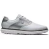 FootJoy Women's Traditions SL Golf Shoes White/Silver -EliteGolf Store footjoy womens traditions sl golf shoes white silver 97897 profile itempicture