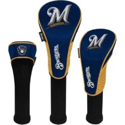 Team Effort MLB Set Of 3 Headcovers -EliteGolf Store mcarthur sports mlb set of 3 headcovers milwaukee brewers
