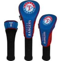 Team Effort MLB Set Of 3 Headcovers -EliteGolf Store mcarthur sports mlb set of 3 headcovers texas rangers