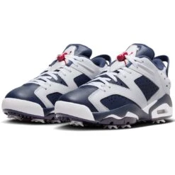 Nike Jordan Retro 6 G Golf Shoes White/Midnight Navy/Varsity Red -EliteGolf Store nike air jordan retro 6 g golf shoes white midnight navy varsity red pair itempicture