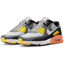 Nike Air Max 90 G Golf Shoes Smoke Grey/White/Black -EliteGolf Store nike air max 90 g golf shoes smoke grey white black pair itempicture