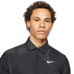 Nike Dri-FIT ADV Tour Camo Polo -EliteGolf Store nike dri fit adv tour camo polo black detail itempicture