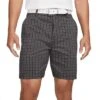 Nike Dri-FIT Chino Plaid Shorts -EliteGolf Store nike dri fit chino plaid shorts black front itempicture
