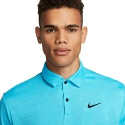 Nike Dri-FIT Tour Jacquard Polo -EliteGolf Store nike dri fit tour jacquard polo baltic blue detail itempicture