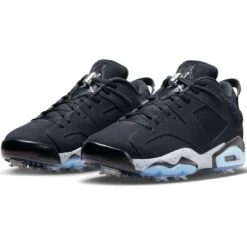 Nike Jordan Retro 6 G Golf Shoes Black/Wolf Grey -EliteGolf Store nike jordan retro 6 g golf shoes black wolf grey fd0204 001 pair itempicture