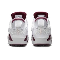 Nike Jordan Retro 6 G Golf Shoes White/Bordeaux -EliteGolf Store nike jordan retro 6 g golf shoes white bordeaux heel itempicture