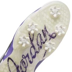 Nike Jordan Retro 6 G Golf Shoes Metallic Silver/Oxygen Purple -EliteGolf Store nike jordan retro 6 g nrg golf shoes metallic silver oxygen purple dole detial itempicture