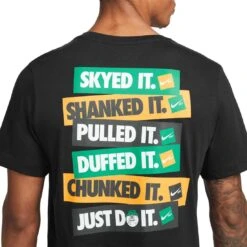 Nike Verbiage Golf Tee -EliteGolf Store nike verbiage golf tee black detail back itempicture