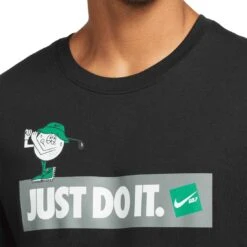 Nike Verbiage Golf Tee -EliteGolf Store nike verbiage golf tee black detail front itempicture