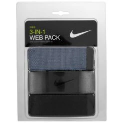 Nike Web Belt 3-Pack -EliteGolf Store nike web belt 3 pack black grey navy itempicture