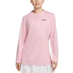 Nike Women's Dri-FIT UV Advantage Half-Zip Pullover -EliteGolf Store nike womens dri fit club half zip uv pullover medium soft pink front itempicture