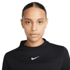Nike Women's Dri-FIT UV Advantage Mock-Neck Top 11 Nike Women's Dri-FIT UV Advantage Mock-Neck Top -EliteGolf Store nike womens dri fit uv advantage mock neck top black detail itempicture
