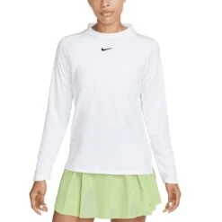 Nike Women's Dri-FIT UV Advantage Mock-Neck Top 8 Nike Women's Dri-FIT UV Advantage Mock-Neck Top -EliteGolf Store nike womens dri fit uv advantage mock neck top white itempicture
