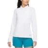 Nike Women's Dri-FIT Victory Long Sleeve Polo -EliteGolf Store nike womens dri fit victory long sleeve polo white front itempicture