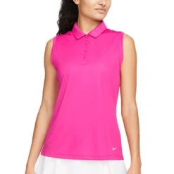 Nike Women's Dri-FIT Victory Sleeveless Polo -EliteGolf Store nike womens dri fit victory sleeveless polo active pink itempicture