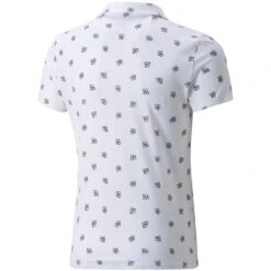 Puma Girls MATTR Hibiscus Polo -EliteGolf Store puma 2022 girls mattr hibiscus polo white back itempicture