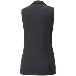Puma Women's CLOUDSPUN Coast Sleeveless Polo -EliteGolf Store puma 2022 womens cloudspun coast sleeveless polo black back itempicture