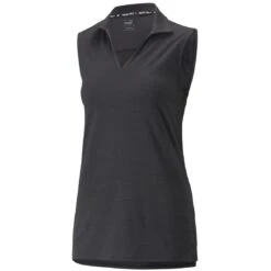 Puma Women's CLOUDSPUN Coast Sleeveless Polo -EliteGolf Store puma 2022 womens cloudspun coast sleeveless polo black itempicture