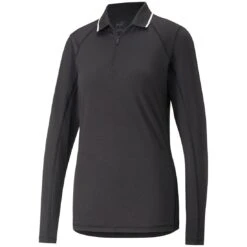 Puma Women's YOU-V Long Sleeve Polo -EliteGolf Store puma 2023 womens you v long sleeve polo black itempicture
