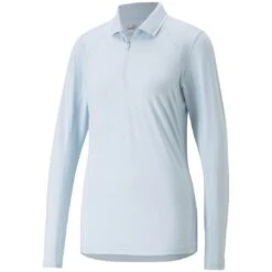 Puma Women's YOU-V Long Sleeve Polo -EliteGolf Store puma 2023 womens you v long sleeve polo lucite itempicture