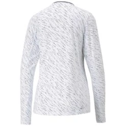 Puma Women's YOU-V Whitewater Long Sleeve Polo 8 Puma Women's YOU-V Whitewater Long Sleeve Polo -EliteGolf Store puma 2023 womens you v whitewater long sleeve polo white navy blazer back itempicture
