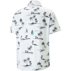 Puma Cloudspun Low Tide Polo -EliteGolf Store puma cloudspun low tide polo white back itempicture