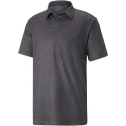 Puma Cloudspun Primary Polo -EliteGolf Store puma cloudspun primary polo black front itempicture