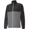Puma First Mile Wind Jacket -EliteGolf Store puma first mile wind jacket black quiet shade itempicture
