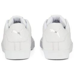 Puma Fusion Classic Golf Shoes White -EliteGolf Store puma fusion classic golf shoes white 376982 01 heel itempicture