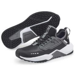 Puma GS.One Golf Shoes Black/Quiet Shade -EliteGolf Store puma gs one golf shoes black quiet shade pair itempicture