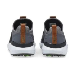 Puma Ignite Articulate Disc Golf Shoes Quiet Shade/Team Gold -EliteGolf Store puma ignite articulate disc golf shoes quiet shade team gold heel itempicture